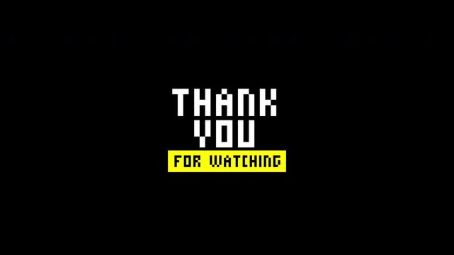 Thank you for watching on black with a yellow highlight box. Perfect for video outros or end screens. Thank you for watching.