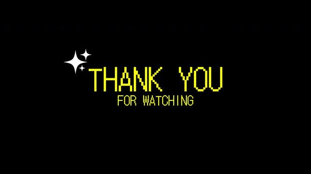 Thank you for watching text sparkles on black background expressing gratitude and appreciation. Ideal for digital art projects and thankyou messages.