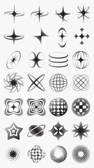 Fototapeta premium Abstract geometric star designs element vector set