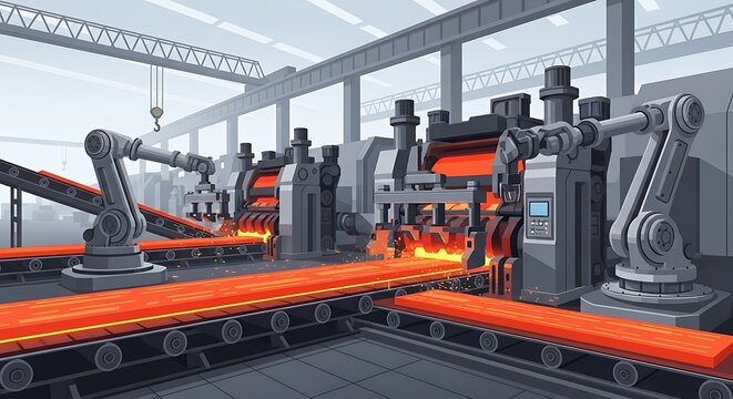Steel factory conveyor.