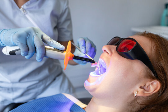 Dental procedure at a modern dental clinic