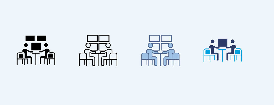 Command Center Multiple Icon Set Illustration Vector