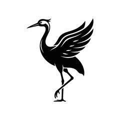 Obraz premium Standing heron bird silhouette icon