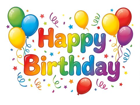 happy birthday card with balloons