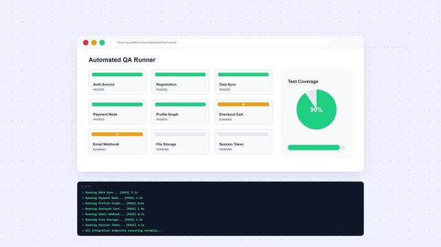 2D Animation Concept of Automated Browser Testing Workflow 4K Video