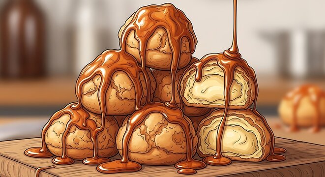 Caramel Cream Puff Tower.