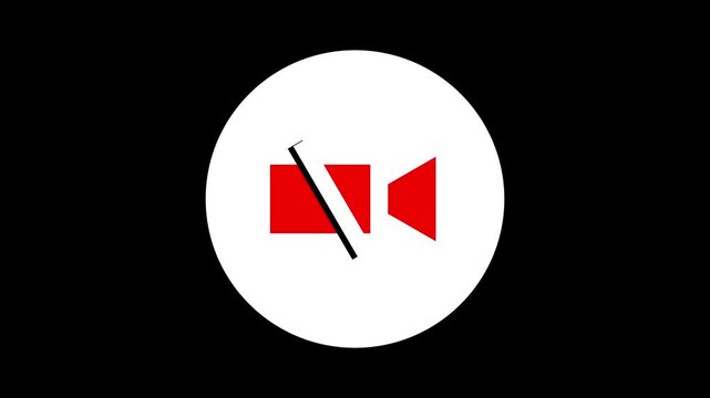 No photography allowed sign with a camera icon crossed out in red animated on a white background.