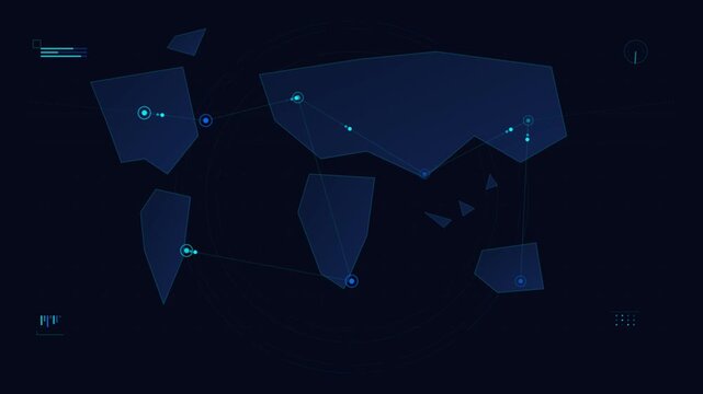 Global Night Map with Glowing Data Points.
