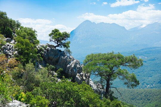 Scenic view of majestic mountains in Antalya, Turkey