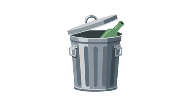 Graphic of a gray trash c