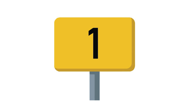 Bright yellow road sign w
