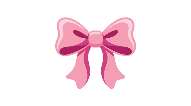 Cute Pink Bow Illustration for Fashion Crafts and Decorative Design