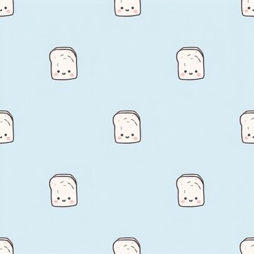 Cute little bread loaves seamless pattern fresh out of the oven.