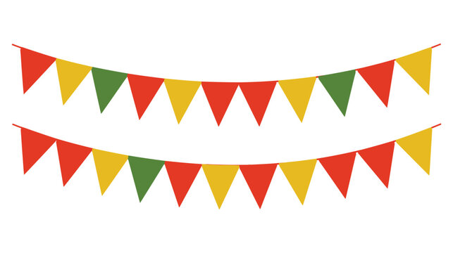 Bunting icon decoration festive triangular flags hanging banner