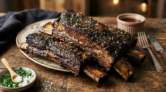 Juicy Braised Beef Ribs with Herbs and Spices