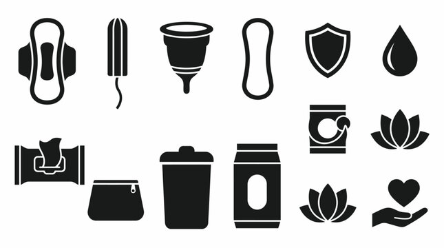 Menstrual hygiene products and feminine care items collection.