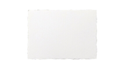 Blank paper sheet with torn edges on transparent background.
