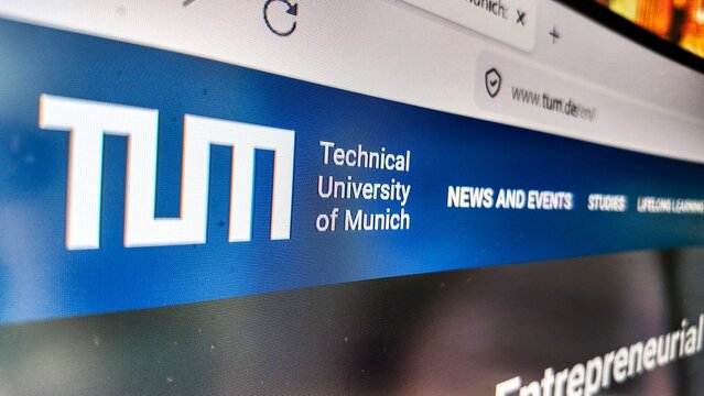 a computer screen with university of munich website displayed 