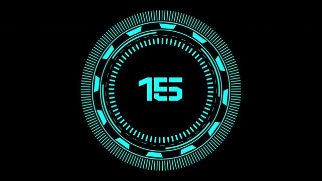 20 second countdown digital clock interface suitable for tech websites, presentations, and digital product designs. Enhances futuristic visuals.