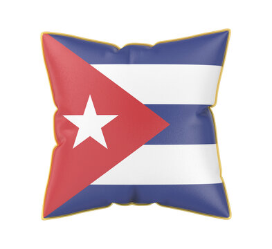 Pillow with the flag of Cuba on transparent background
