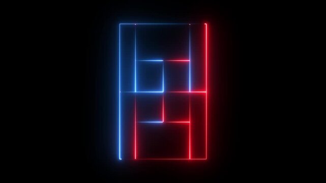 tennis court icon animation on black background .futuristic digital icon video. motion graphic of a high-tech tennis court concept.