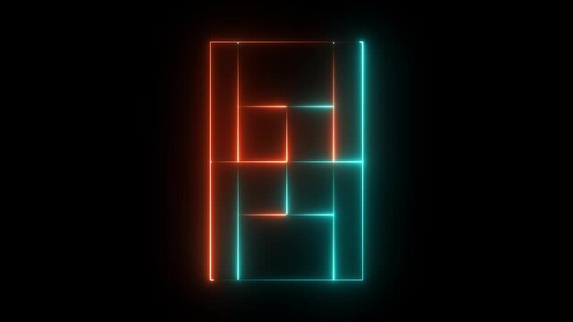 tennis court icon animation on black background .futuristic digital icon video. motion graphic of a high-tech tennis court concept.