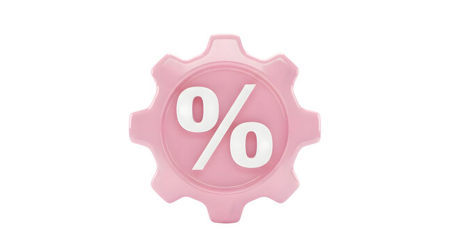 Zero percent discount or interest rate icon. Transparent finance sale symbol for promotions and savings.