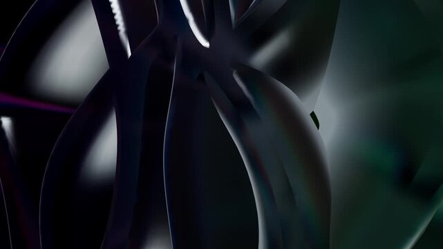 Abstract dark background with smooth purple and blue light waves for modern digital design projects