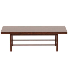 Fototapeta premium 3d Render Simple Rectangular Wooden Coffee Table with transparent background