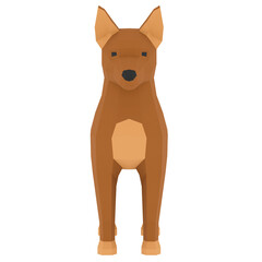 Obraz premium 3d Render Low Poly Brown Shepherd Dog with transparent background