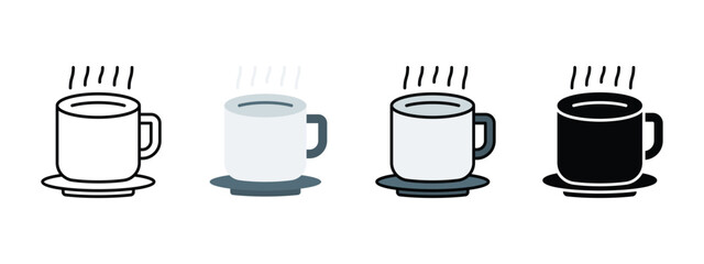 Fototapeta premium Coffee Steam Icon for Hot Beverage Freshness and Café Menu Graphics