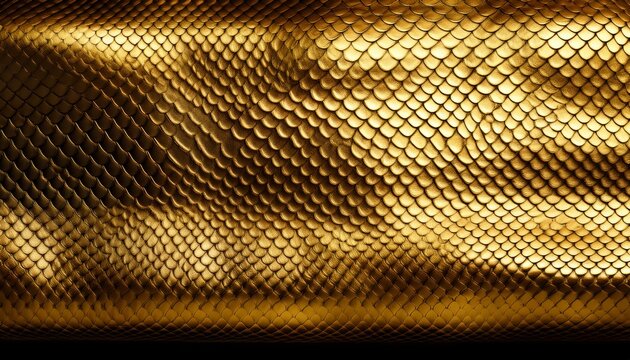 Snakeskin Gold Shiny Leather Texture Of Texture Empty Background For Design