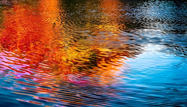 A Vibrant And Colorful Abstract Reflection On Rippling Water Surface