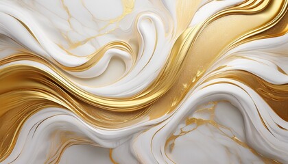 Obraz premium Abstract Marble Design In Creamy White And Gold