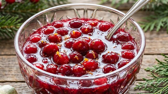 Homemade cranberry sauce with orange zest festive thanksgiving christmas side dish recipe