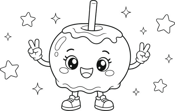 Cute cartoon snowman waving in winter scene. Friendly hand-drawn character with scarf and stick arms greeting joyfully.