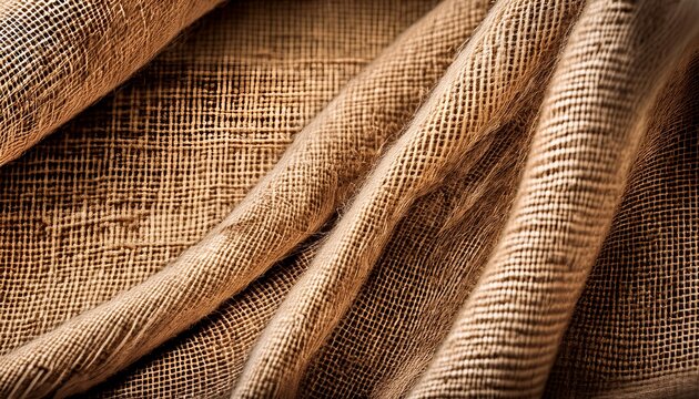 Vintage Hessian Fiber Cloth Background Macro Shot Texture Of Burlap