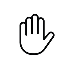 Fototapeta premium Open hand palm icon. Simple gesture symbol for stop or greeting.
