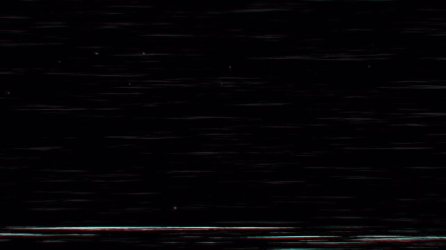 Glitch defects in monochrome digital static on black texture. Suitable for multimedia, technology, cyber, abstract concepts, backgrounds, and visuals.
