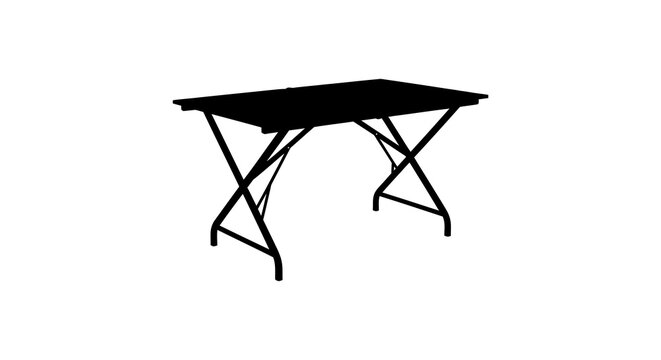 Folding table silhouette against a white background