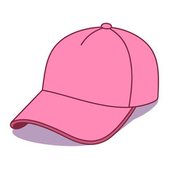 Fototapeta premium Pink baseball cap isolated on white background. Fashion accessory for casual wear and sports styling.