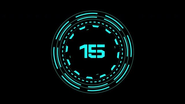 20 second countdown clock interface with cyan neon numbers, ideal for technology themes graphics, countdown timers, and futuristic designs.