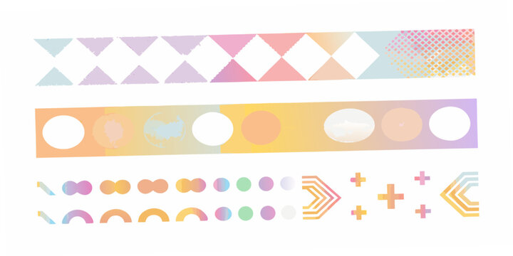 Geometric pattern collection with triangles circles and abstract shapes vector illustration