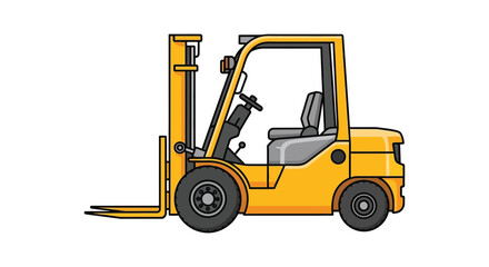 Forklift Truck Illustration Yellow And Gray Isolated On White Background © Rane
