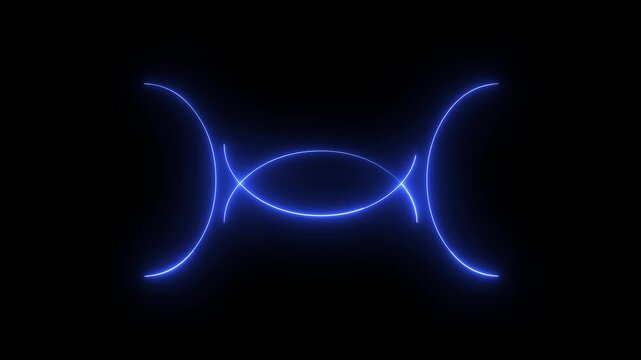 Futuristic Blue Neon Geometric Line Background Animation