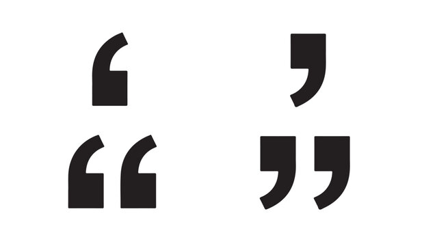 Set of quote icons, Commas quotes speech marks. vector illustration