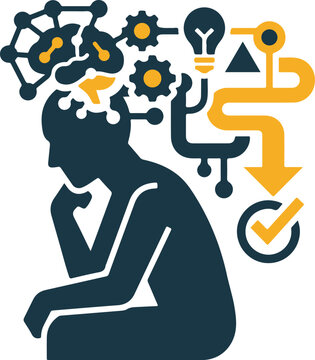 Conceptual illustration of critical thinking and creative problem