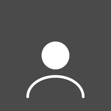 Simple minimalist user profile default avatar icon on dark grey background