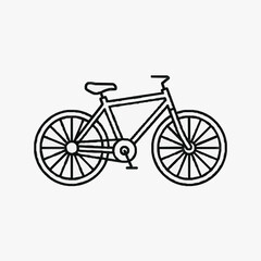 Fototapeta premium Clean Black and White Line Drawing of a Classic Road Bike with Drop Handlebars and Spokes with high quality professional line art symbols for modern creative design and digital branding projects