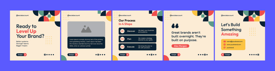 Obraz premium Modern geometric abstract carousel template for business brand marketing